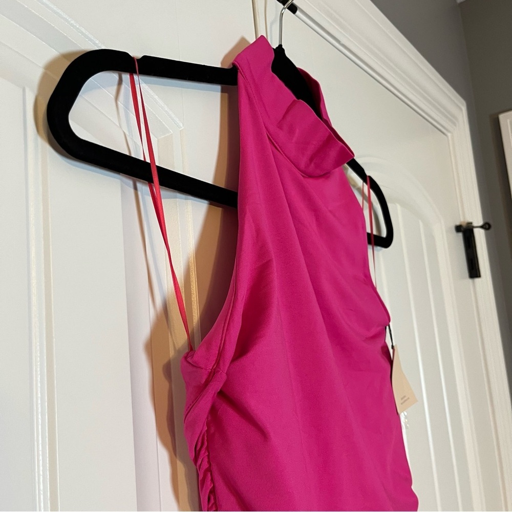 Revolve superdown Mallory High Neck Dress Hot Pink Size Small Party Club NYE NWT - Picture 5 of 13